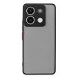 Etui silikonowe do Xiaomi Redmi Note 13 Pro 5G, z ochroną aparatu, przezroczyste / czarne + Szkło hartowane 9H