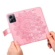 Etui z klapką do Xiaomi Redmi Note 12 4G, Mandala, różowe