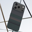 Etui BENKS Kevlar do iPhone 17 Pro Max, Magnetic Armor Air Aurora 600D 0070, do MagSafe, zielone