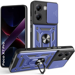 Etui pancerne do Xiaomi Poco X7 Pro 5G, CamShield Slide, niebieskie
