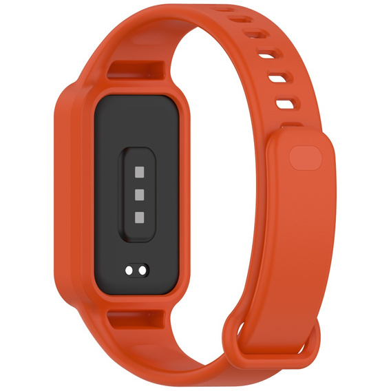 3x Pasek Silikonowy do Xiaomi Smart Band 9 Active / Xiaomi Redmi Band 3, Pomarańczowy, Jasny Zielony, Biały