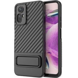 Etui do Xiaomi Redmi Note 12S 4G, pancerne z podstawką i ochroną aparatu, Kickstand Shockproof, Czarne