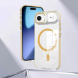 Etui do iPhone Air, do MagSafe, z podstawką, przezroczyste ze złotymi akcentami