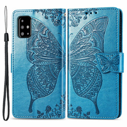 Etui z klapką do Samsung Galaxy A51 4G, Butterfly, niebieskie