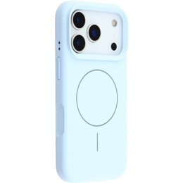 Etui silikonowe do iPhone 17 Pro Max - kompatybilne z MagSafe, antywstrząsowe, niebieskie