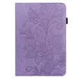 Etui z klapką do Lenovo Pad M9, flower, fioletowe