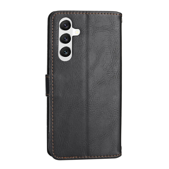 Etui z klapką do Samsung Galaxy A25 5G, Wallet Zipper Pocket, z paskiem na ramię, czarne