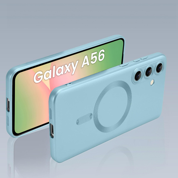 Etui do Samsung Galaxy A56 5G, ColorMag, do MagSafe, niebieskie + Szkło hartowane 9H