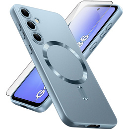 Etui do Samsung Galaxy A36 5G, ColorMag, do MagSafe, niebieskie + Szkło hartowane 9H
