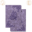Etui do Lenovo Tab M9, Wallet Pen Slot, butterflies, fioletowe
