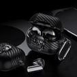 Stylowe etui TPU z motywem czaszki i karabińczykiem – Samsung Galaxy Buds 3 / 3 Pro