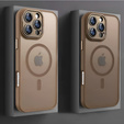 Etui do iPhone 16 Pro, do MagSafe, ERBORD Matt Case, desert titanium + Szkło na ekran