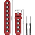 Pasek Silikonowy do Garmin Forerunner 220/230/235/620/630/735/735XT, Czerwony/Czarny