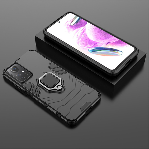 Etui do Xiaomi Redmi Note 12S 4G, Kickstand Ring, czarne