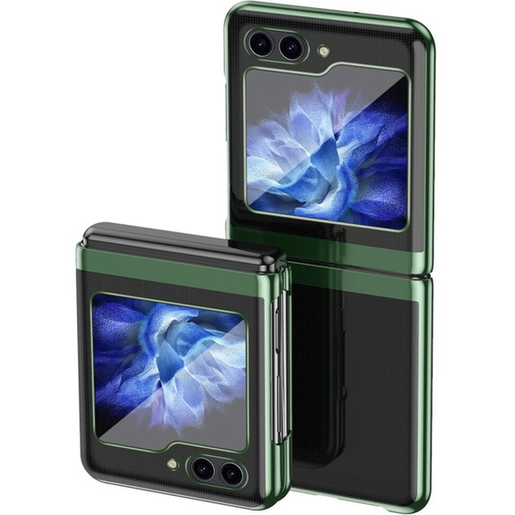 Etui do Samsung Galaxy Z Flip7 FE / Z Flip6, PC Case, przezroczyste / zielone