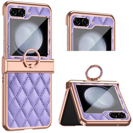 Etui do Samsung Galaxy Z Flip5 5G, Rhombus Grid, fioletowe