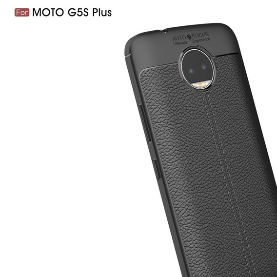 Czarne Etui Football Grain TPU Case Motorola Moto G5S Plus