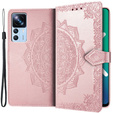 Etui z klapką do Xiaomi 12T / 12T Pro, Mandala, różowe