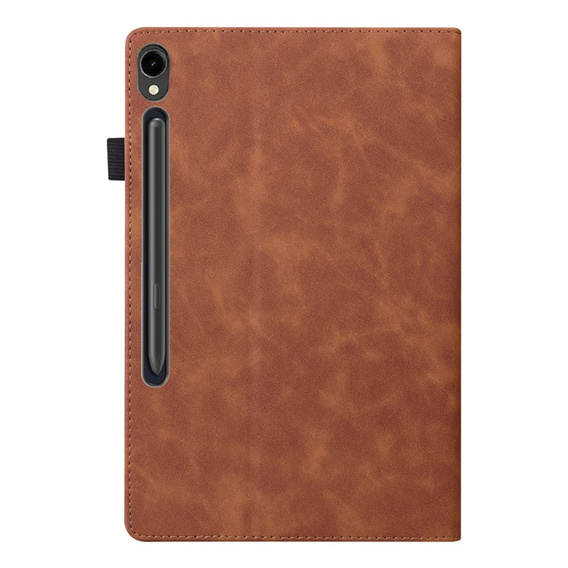 Etui do Samsung Galaxy Tab S10 FE+ Plus, Classic, z miejscem na rysik, brązowe
