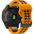 Silikonowy Pasek Two-Rows do Garmin Fenix 5/6/7 - Orange/Black