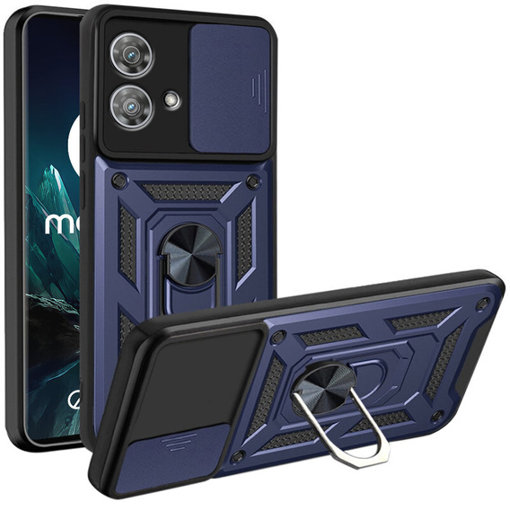 Etui pancerne do Motorola Edge 40 Neo, CamShield Slide, niebieskie