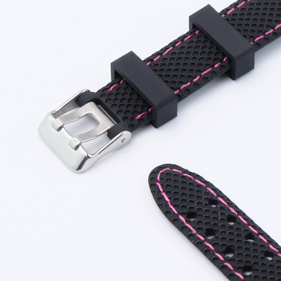Pasek Silikonowy do Xiaomi Smart Band 10 / 9 / 8, Czarny / Różowy