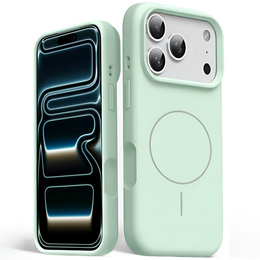 Etui silikonowe do iPhone 17 Pro Max - kompatybilne z MagSafe, antywstrząsowe, zielone