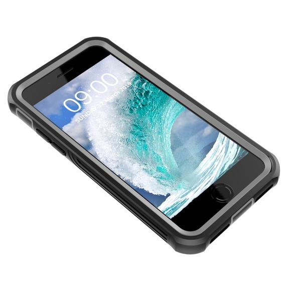 Etui do iPhone 6/6S/7/8/SE 2020/SE 2022, Shockproof, z folią, czarne