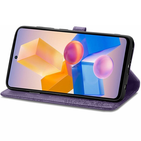 Etui z klapką do Infinix Hot 40i, Mandala, fioletowe