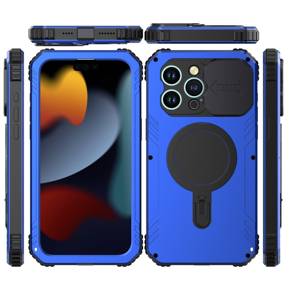Etui do iPhone 15 Pro, DefenderMag, niebieskie