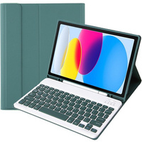 Etui z klawiaturą do iPad 10.9" 2022 (10 gen.) / iPad 11" 2025 A16 (11 gen.), Pen Slot, ciemnozielone