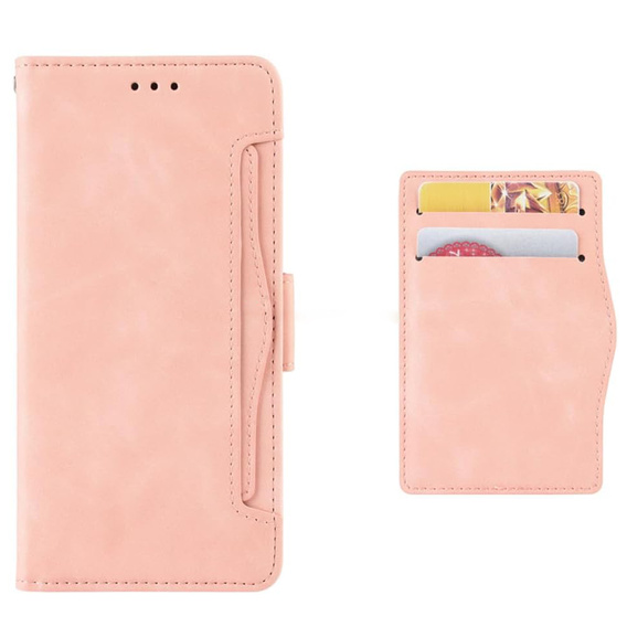 Etui z klapką do Motorola Edge 60 Pro – Card Slot Wallet, różowe