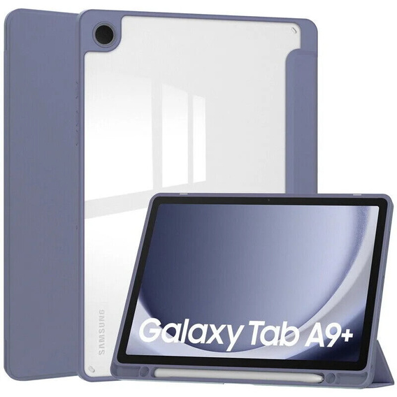 Etui do Samsung Galaxy Tab A9+, Smartcase Hybrid, z miejscem na rysik, fioletowe