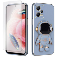 Zestaw Etui Electro do Xiaomi Redmi Note 12 5G / POCO X5 5G, Astronauta, Niebieskie + szkło