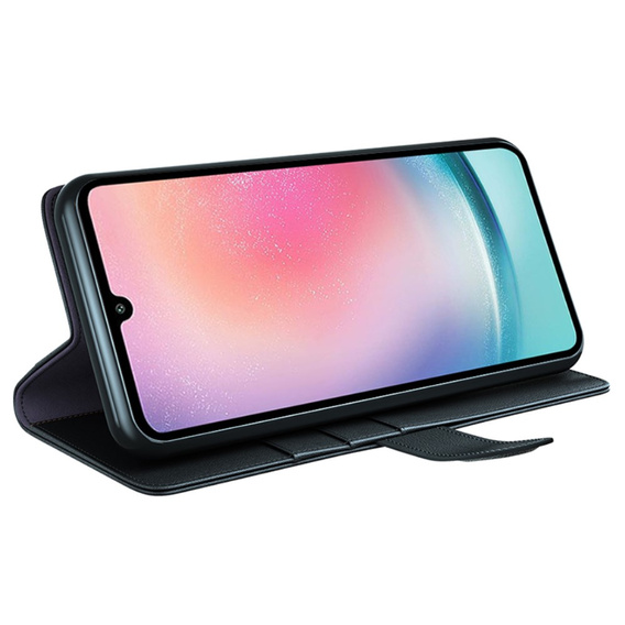 Etui z klapką do Samsung Galaxy A25 5G, Split Leather, czarne