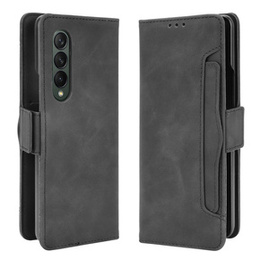 Etui z klapką do Samsung Galaxy Z Fold3 5G, Card Slot, czarne