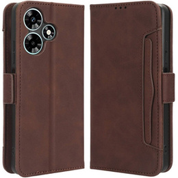 Etui z klapką do Infinix Hot 30, Card Slot, brązowe