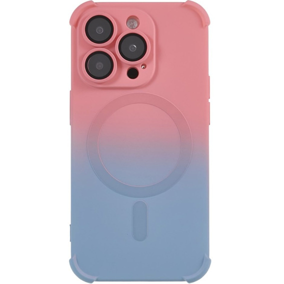 Etui silikonowe do iPhone 14 Pro, Gradient Magnetic, do MagSafe, różowe / niebieskie