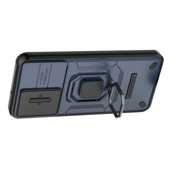 Etui do Samsung Galaxy M15 5G, KickStand Camera Lens, niebieskie