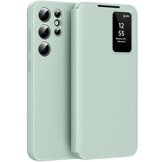 Etui z klapką do Samsung Galaxy S24 Ultra, Smart View Wallet, zielone