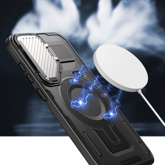 Etui do Samsung Galaxy S24 FE, Military MagSafe with camera protection, czarne
