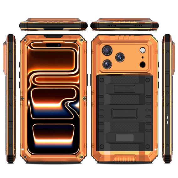 Etui Wodoodporne IP68 do iPhone 17 Pro Max, pomarańczowe