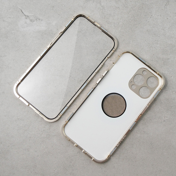 Etui do iPhone 14 Pro, Dual Glass, do Magsafe, złote