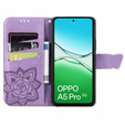 Etui z klapką do Oppo A5 Pro 5G, Butterfly, fioletowe
