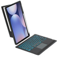Etui z podświetlaną klawiaturą bluetooth do Samsung Galaxy S9+ / S9 FE+ / S10+ Plus, czarne