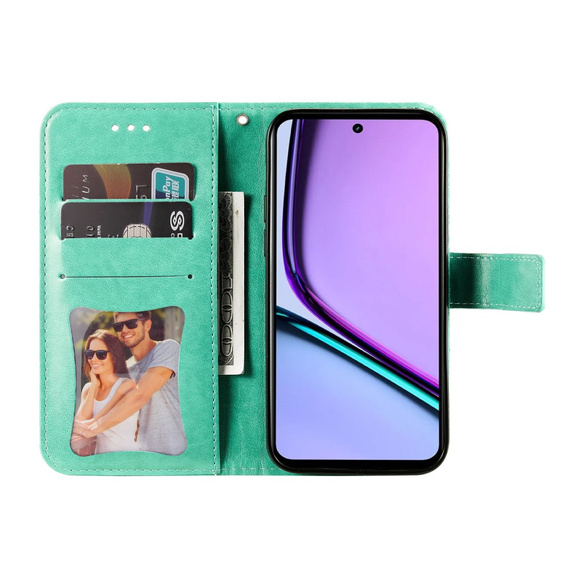 Etui z klapką do Realme C67, Mandala, zielone