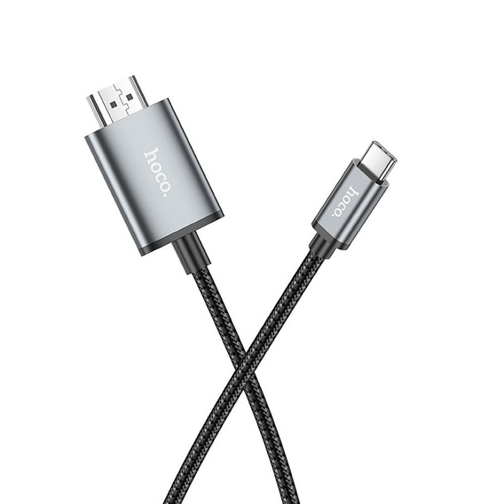 Kabel USB-C do HDMI Hoco UA27 4K 30Hz 2m - stalowy szary