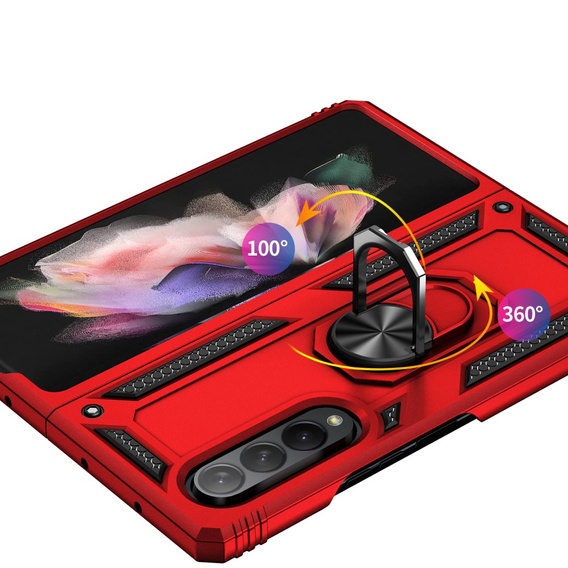 Etui pancerne do Samsung Galaxy Z Fold3 5G, Nox Case Ring, czerwone