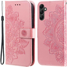 Etui z klapką do Samsung Galaxy A14 4G/5G, Mandala, różowe rose gold
