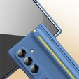 Etui do Samsung Galaxy Z Fold7 5G, z podstawką, szkłem i rysikiem - niebieskie